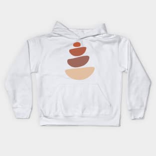 Pebbles Balance Zen Terracotta Kids Hoodie